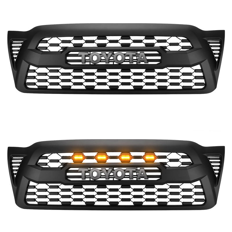 thumbnail image 2 of Gloss Black Honeycomb Hood Grille For 2005-2011 Toyota Tacoma – Front Upper Bumper Mesh Grill (FS1410200SR) 2 of 5