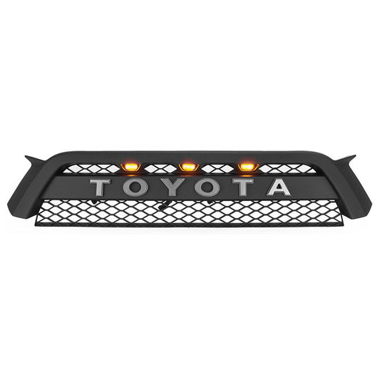 Quaxpire Front Grill & LED Raptor Lights Combo for Toyota 4Runner (2010-2013)